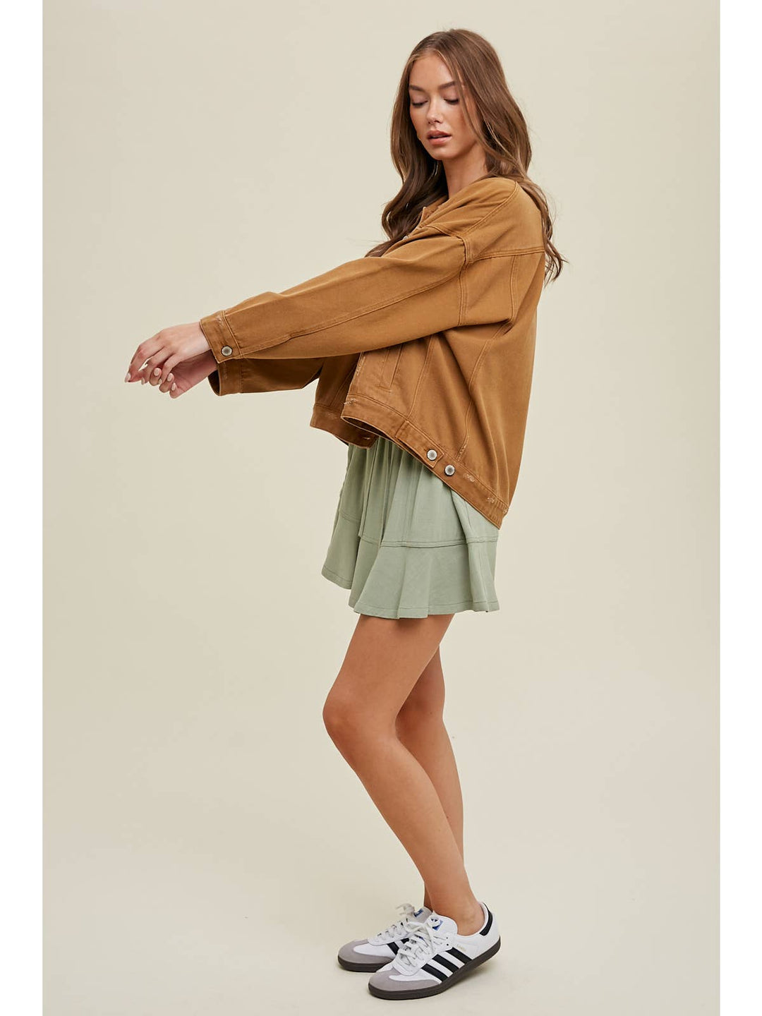 CAMEL MUST-HAVE PLEAT BACK JACKET