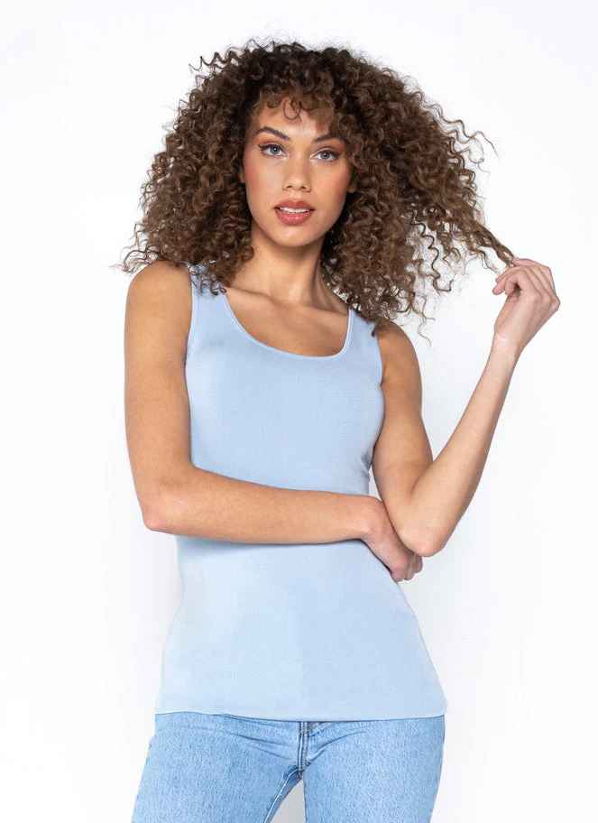 Light Blue Bamboo Double Scoop Tank
