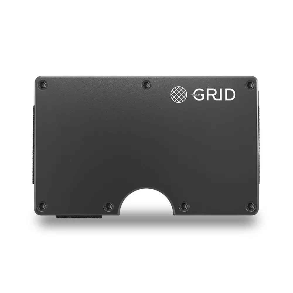 GUNMETAL ALUMINUM GRID WALLET