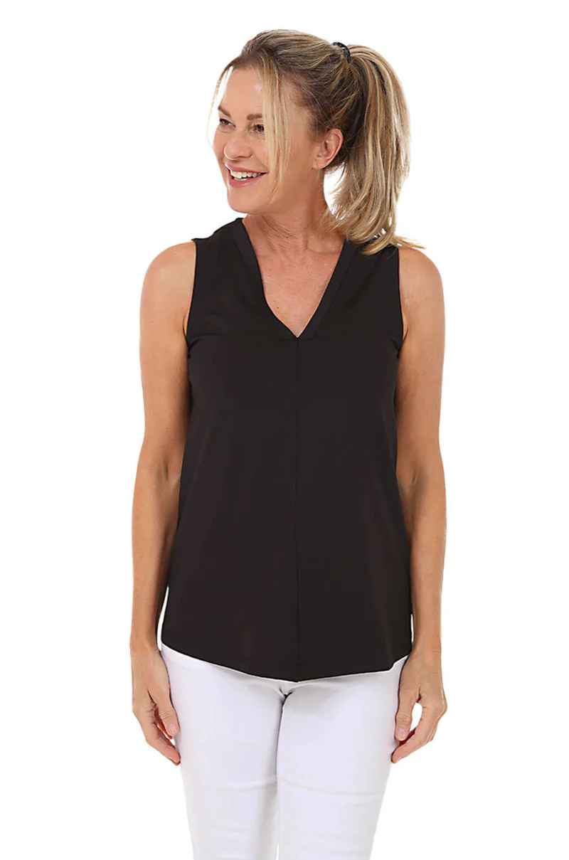 Allie BLACK Sleeveless V-Neck Top
