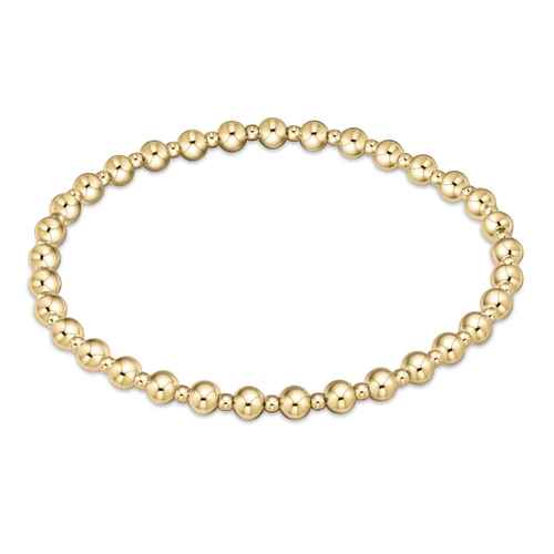 Classic Grateful Pattern Gold 4mm Bead Bracelet