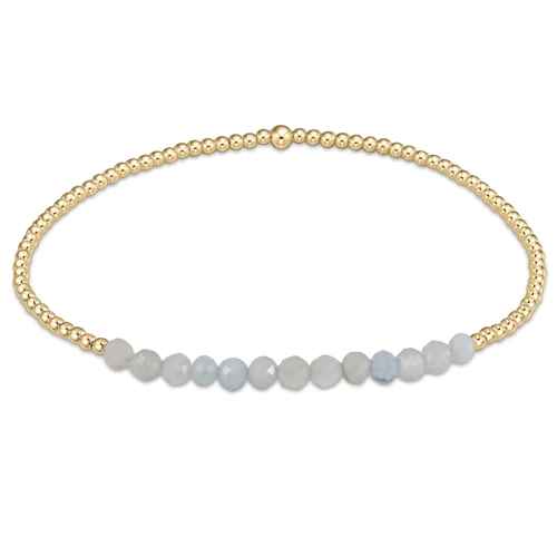 Aquamarine Gold Bliss 2mm Bead Bracelet