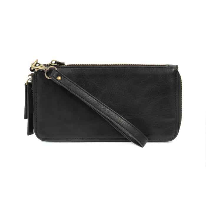 Black Chloe Zip Around Wallet Wristlet