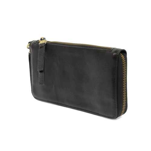 Black Chloe Zip Around Wallet Wristlet