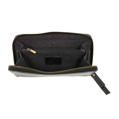 Black Chloe Zip Around Wallet Wristlet