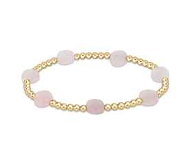 Pink Opal Admire Gold 3mm Bead Bracelet