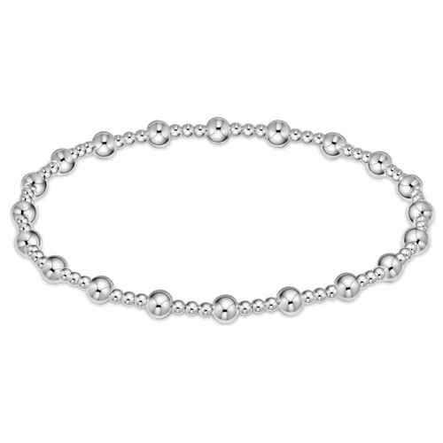 Extends-Sterling Classic Sincerity Pattern 4mm Bead Bracelet