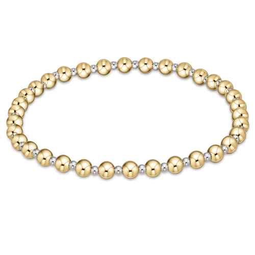 Extends - Mixed Metal Grateful Pattern 4mm Bead Bracelet