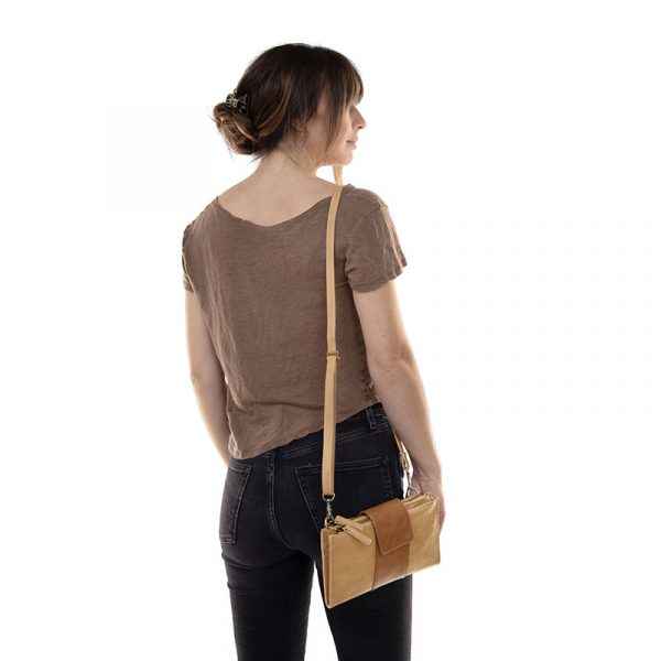 Tan + Hazelnut Camryn Colorblock Wallet Crossbody