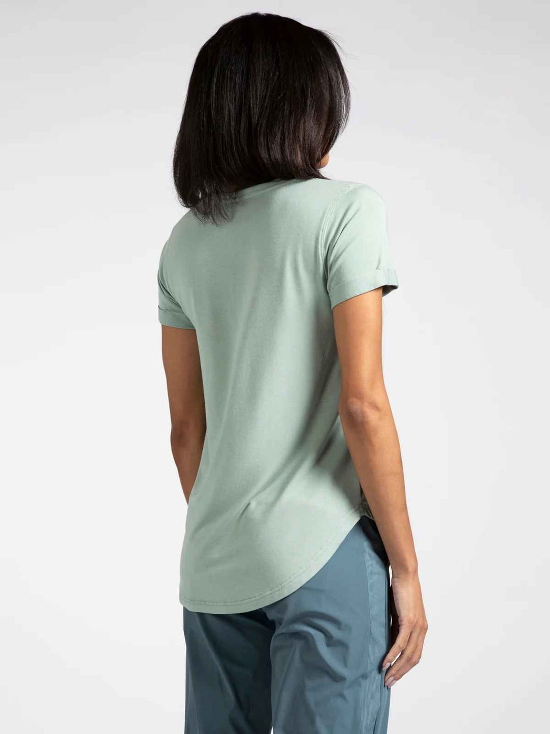 LANELLE DUSTY SAGE V-NECK TEE
