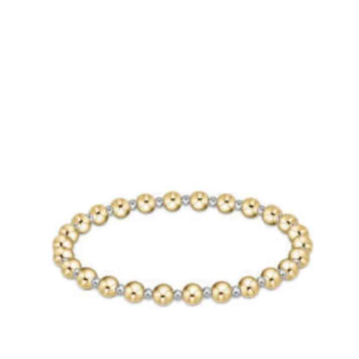 Mixed Metal Classic Grateful Pattern 5mm Bead Bracelet