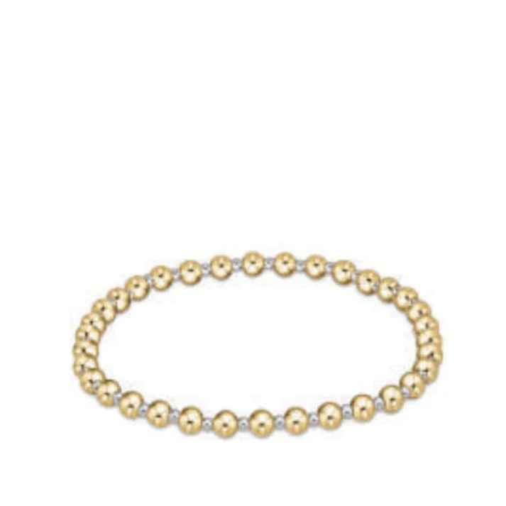 Mixed Metal Classic Grateful Pattern 4mm Bead Bracelet