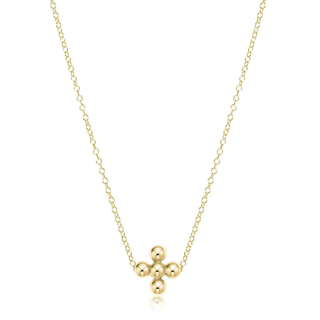 16" Classic Beaded Signature Cross Necklace