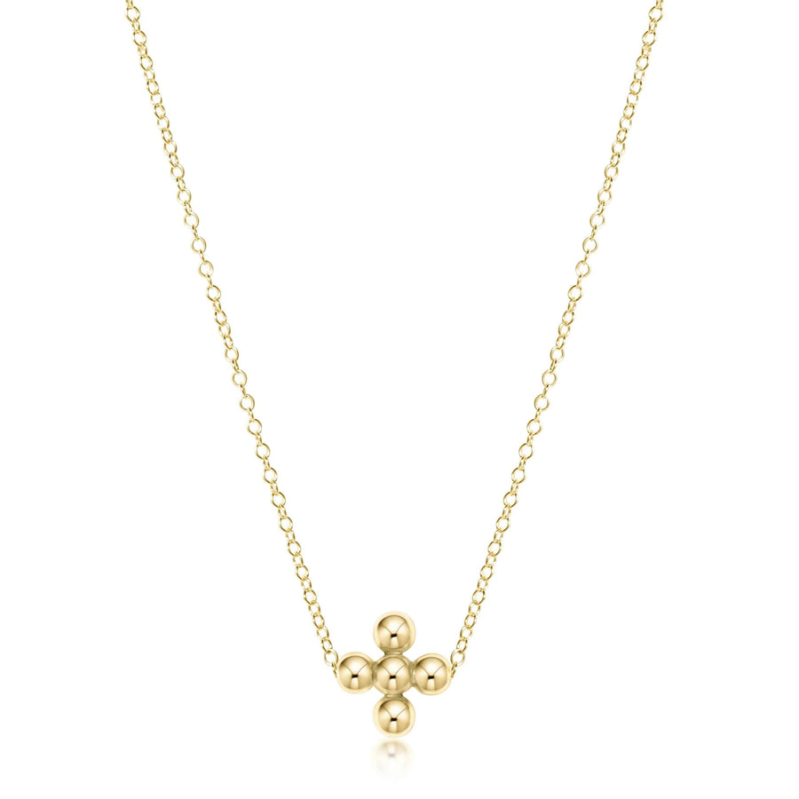 16" Classic Beaded Signature Cross Necklace