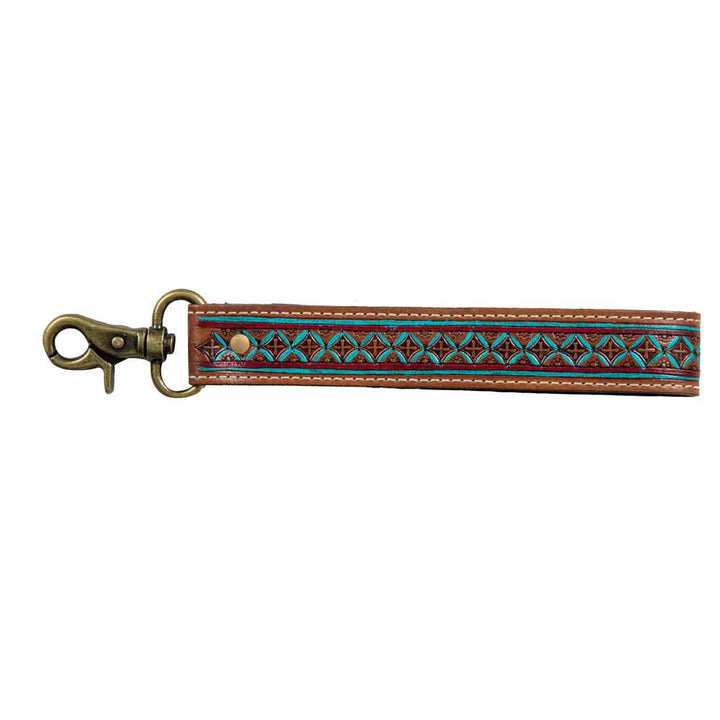 Santa Fe Vista Hand Tooled Key Fob
