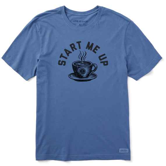 Woodcut Start Me Up Coffee Crusher Tee