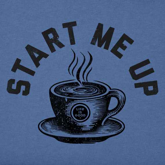 Woodcut Start Me Up Coffee Crusher Tee