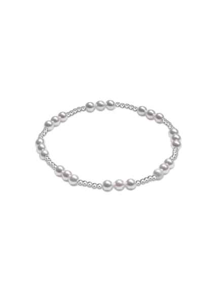 Sterling Pearl Classic Joy Pattern 4mm Bead Bracelet