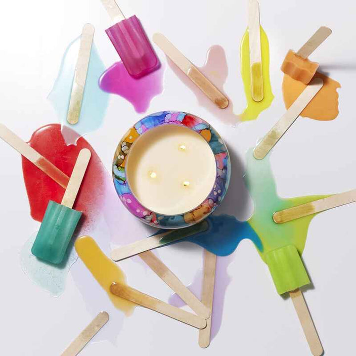 Rainbow Watercolor 48oz Volcano Jumbo Jar Candle