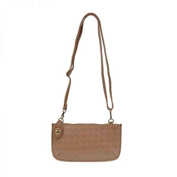 Chestnut Wide Woven Wristlet Crossbody Bag
