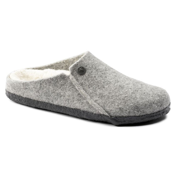ZERMATT LIGHT GRAY WOOL SHEARLING SLIPPERS