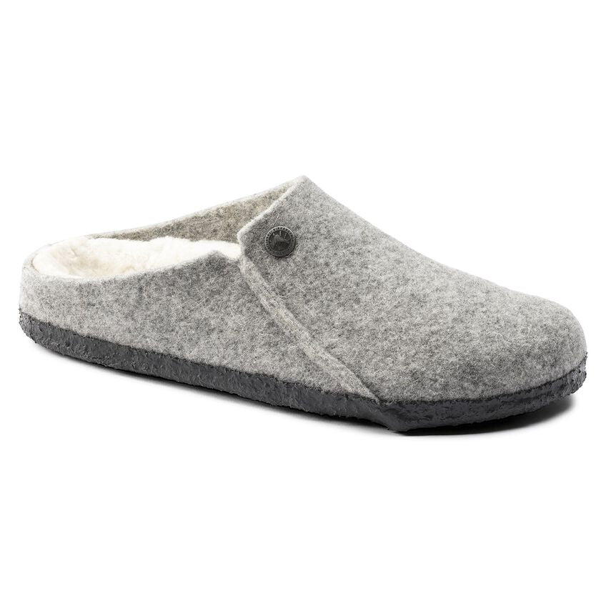 ZERMATT LIGHT GRAY WOOL SHEARLING SLIPPERS