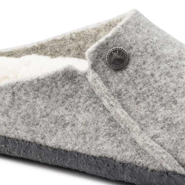 ZERMATT LIGHT GRAY WOOL SHEARLING SLIPPERS