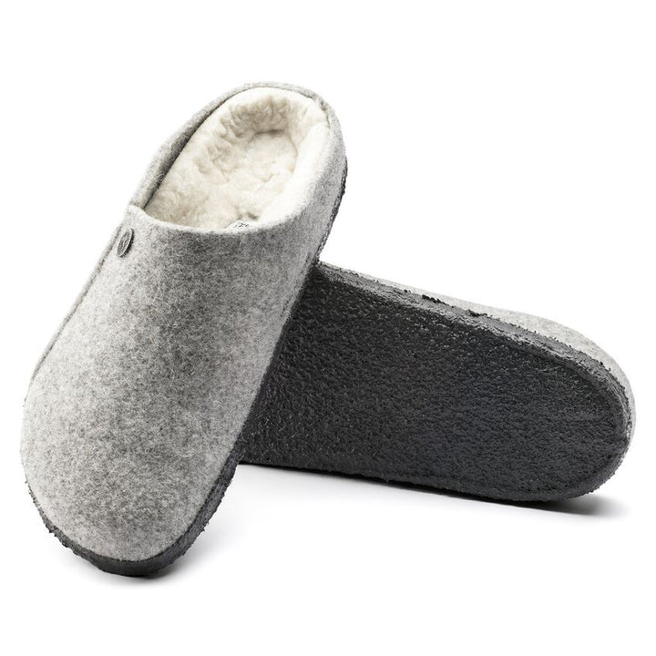 ZERMATT LIGHT GRAY WOOL SHEARLING SLIPPERS