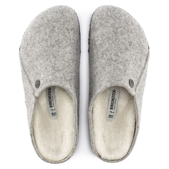 ZERMATT LIGHT GRAY WOOL SHEARLING SLIPPERS