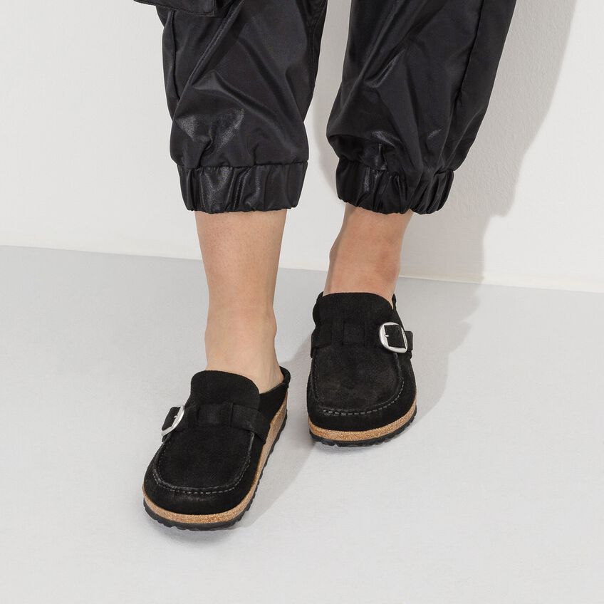 BUCKLEY BLACK SUEDE LEATHER CLOG