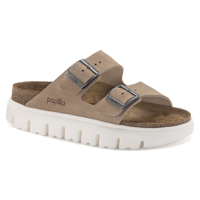 PAPILLIO BY BIRKENSTOCK ARIZONA CHUNKY WARM SAND SUEDE LEATHER