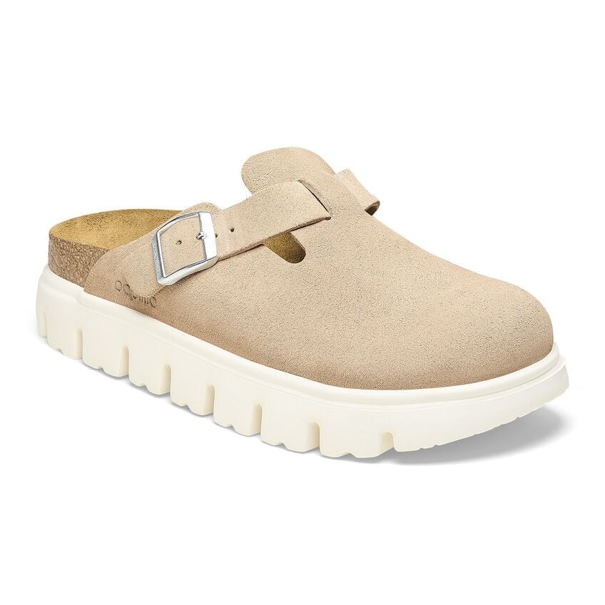 PAPILLIO BY BIRKENSTOCK BOSTON CHUNKY WARM SAND SUEDE LEATHER