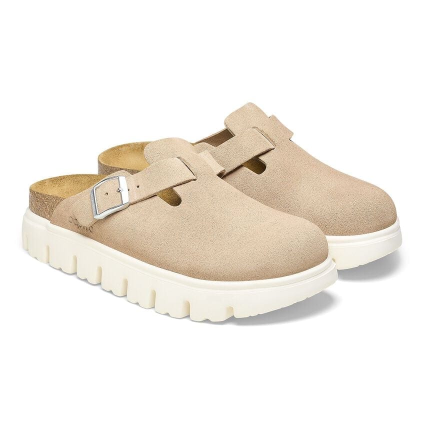 PAPILLIO BY BIRKENSTOCK BOSTON CHUNKY WARM SAND SUEDE LEATHER