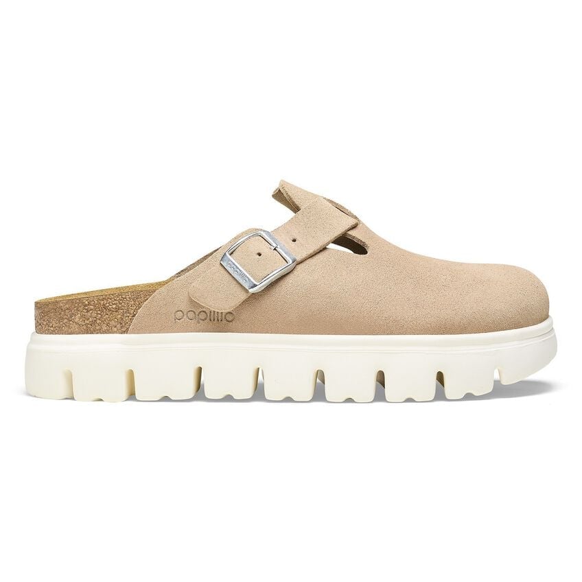 PAPILLIO BY BIRKENSTOCK BOSTON CHUNKY WARM SAND SUEDE LEATHER