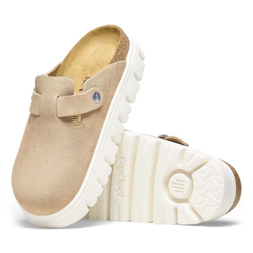 PAPILLIO BY BIRKENSTOCK BOSTON CHUNKY WARM SAND SUEDE LEATHER