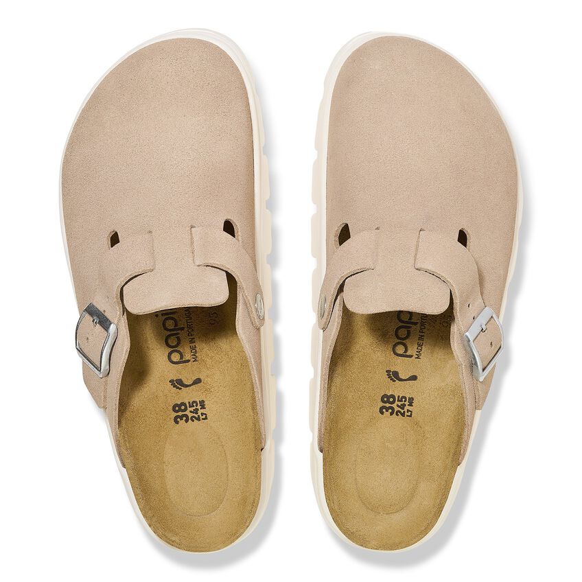 PAPILLIO BY BIRKENSTOCK BOSTON CHUNKY WARM SAND SUEDE LEATHER