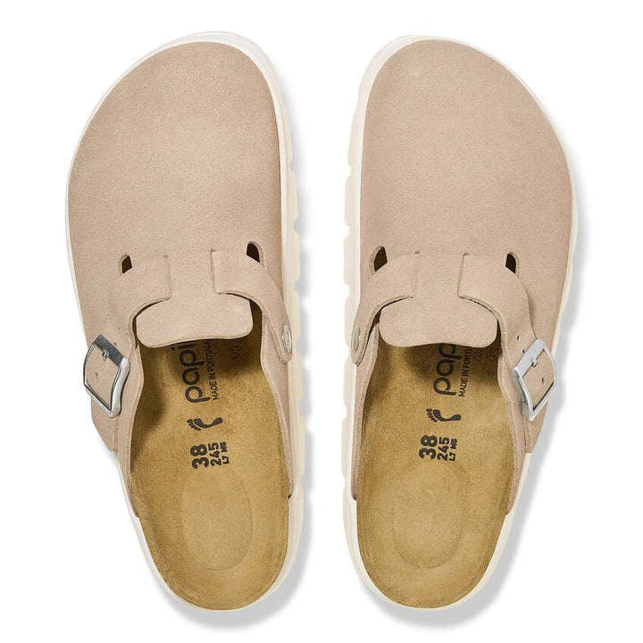 PAPILLIO BY BIRKENSTOCK BOSTON CHUNKY WARM SAND SUEDE LEATHER