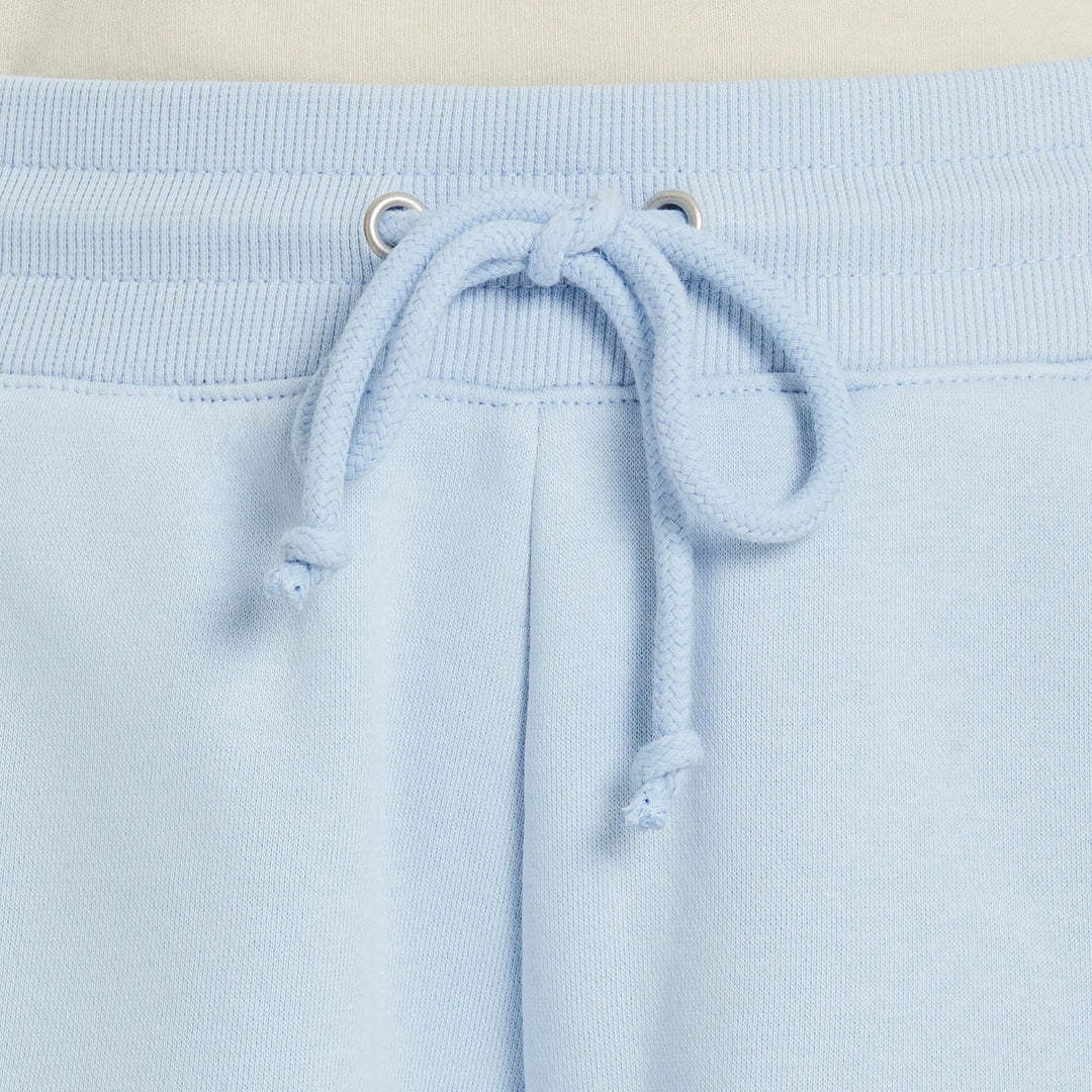 WOMEN'S SOLID GOOD VIBES GLACIER BLUE FLEECE SHORTS