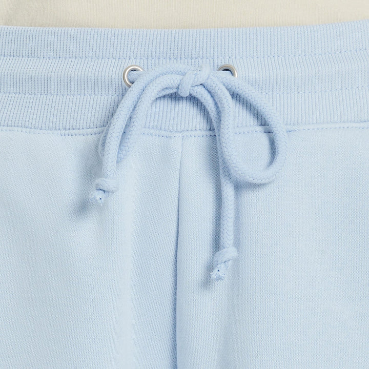 WOMEN'S SOLID GOOD VIBES GLACIER BLUE FLEECE SHORTS