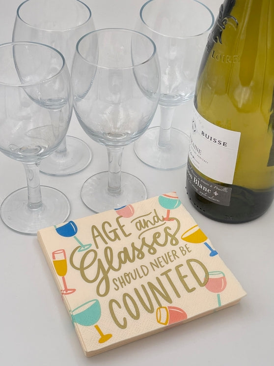 AGE & GLASSES COCKTAIL NAPKINS