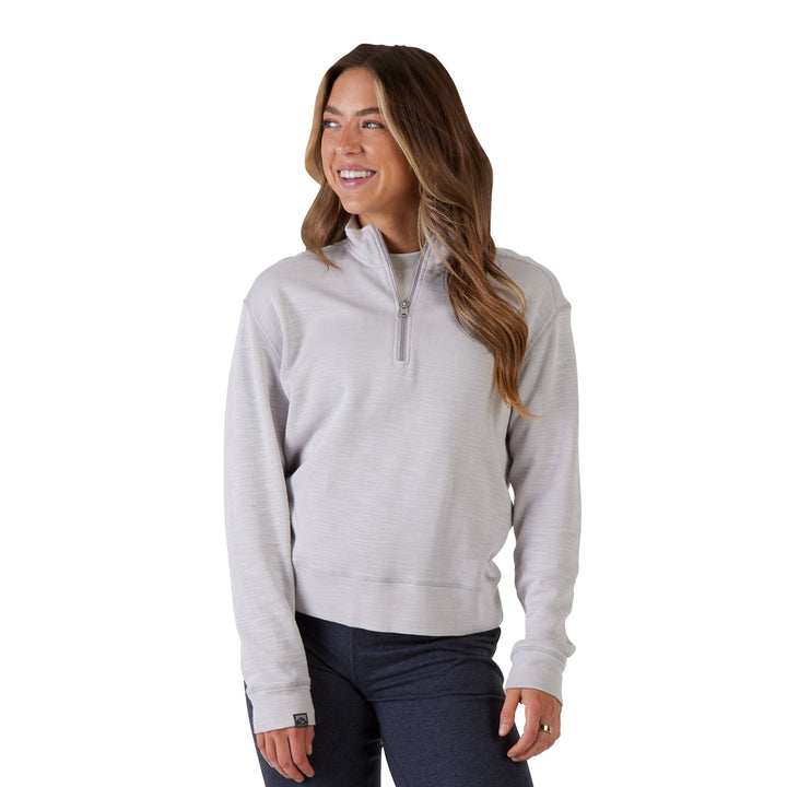 OATMEAL GREY SHORELINER 1/4 ZIP