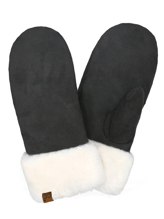 BLACK TELLURIDE CUFFED MITTENS