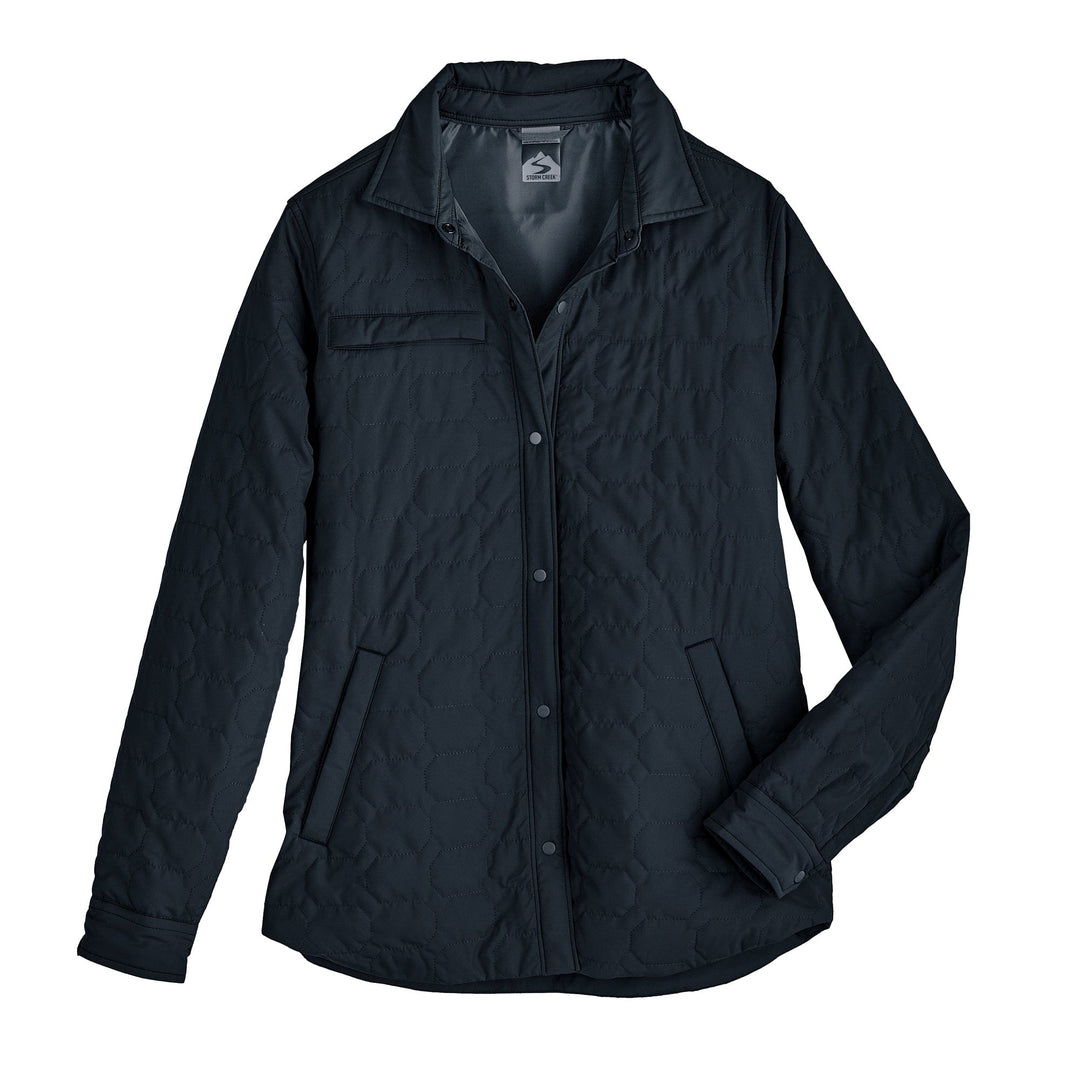 NAVY ARTISAN QUILTED SHIRT JACKET
