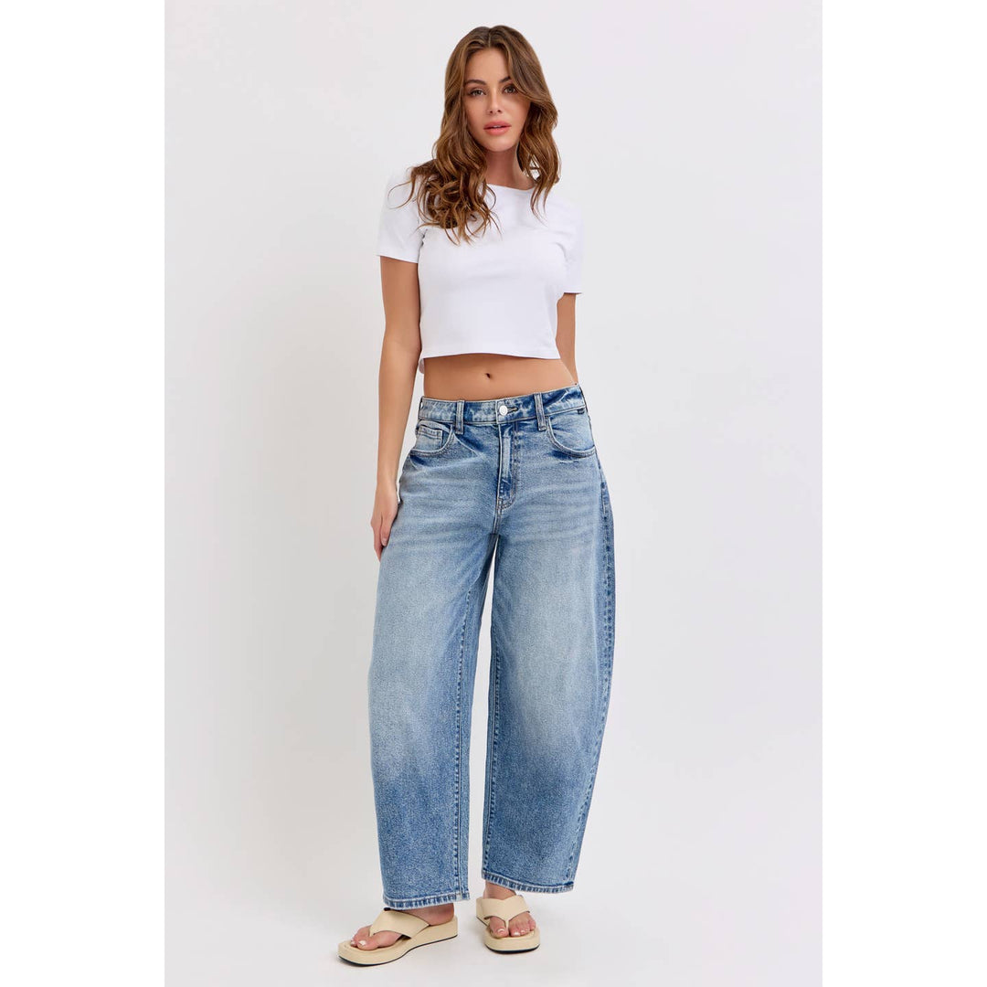 DONNA LIGHT WASH BARREL JEANS