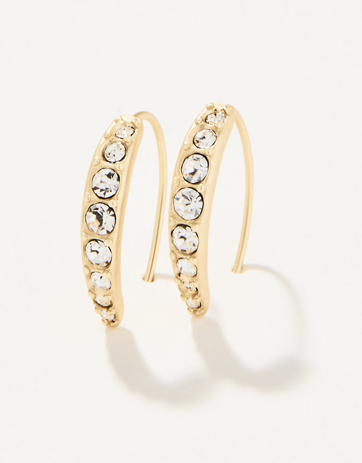 SPARKLE ARC  CRYSTAL HOOP EARRINGS