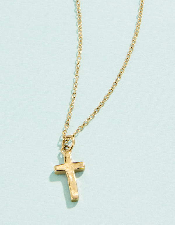 GOLD 17" CROSS NECKLACE