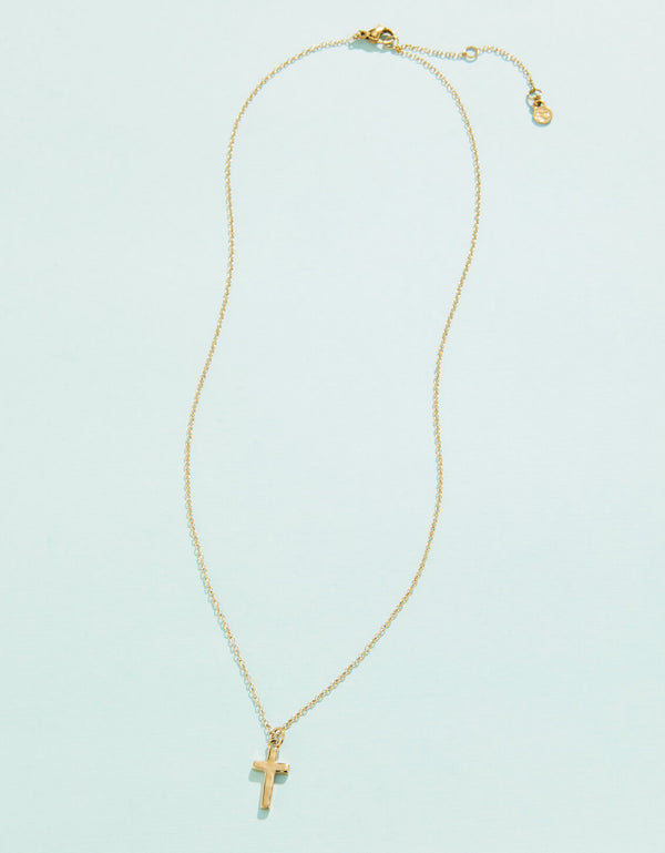 GOLD 17" CROSS NECKLACE