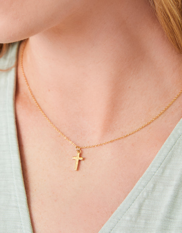 GOLD 17" CROSS NECKLACE