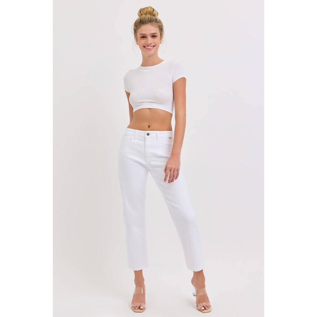 DARCEY WHITE CROP STRAIGHT LEG JEANS