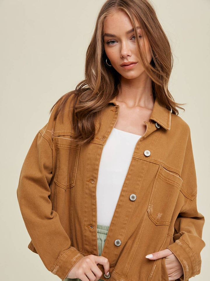 CAMEL MUST-HAVE PLEAT BACK JACKET